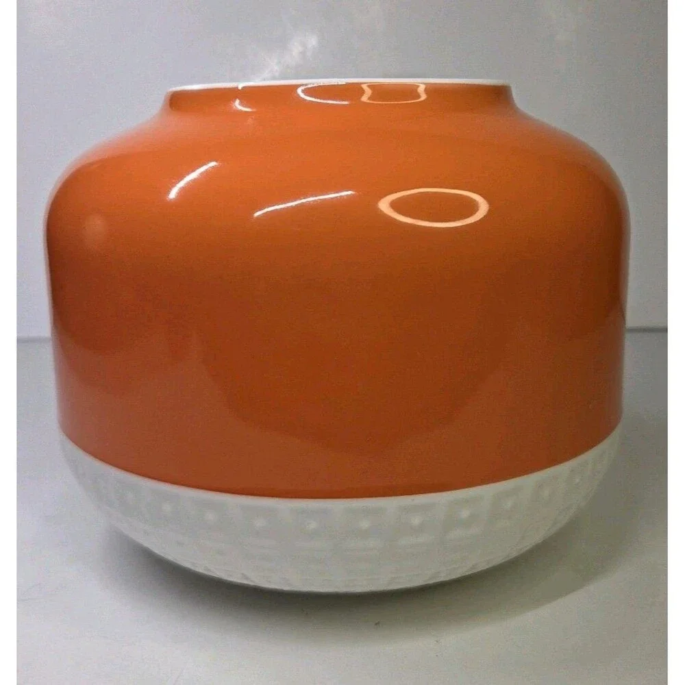 Hemingway Design for Royal Doulton Round Rose Vase Orange & White 6